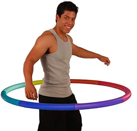 Weighted Hula Hoop, Trim Hoop 4B - 3.9 lb Large, Weight Loss Fitness Sports Hoop with No Wavy Ridges (Rainbow Colors)