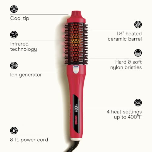 Conair InfinitiPRO Infrared Thermal Brush, Dry-Hair Styling, 1.5”, Berry - image 2