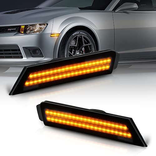 Bestview Side Marker Light Assembly, Front Bumper Side Marker Lamps Reflectors Compatible For Chevy Camaro 2010 2011 2012 2013 2014 2015, Amber Pack Of 2 #TOP7