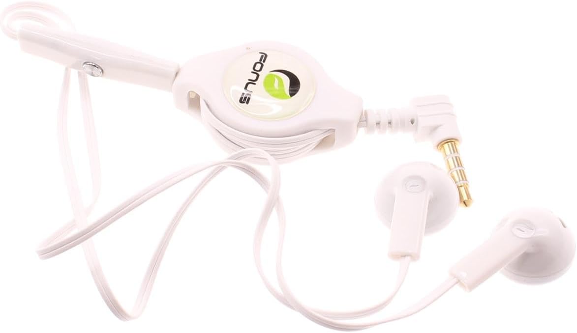 Retractable Earphones Headphones 3.5mm w Mic Compatible with Amazon Fire HD 8, Plus (10th Gen 2020 Rel), Amazon Fire HD 8 Kids Edition (10th Gen 2020 Rel), Hands-Free Headset Handsfree Earbuds