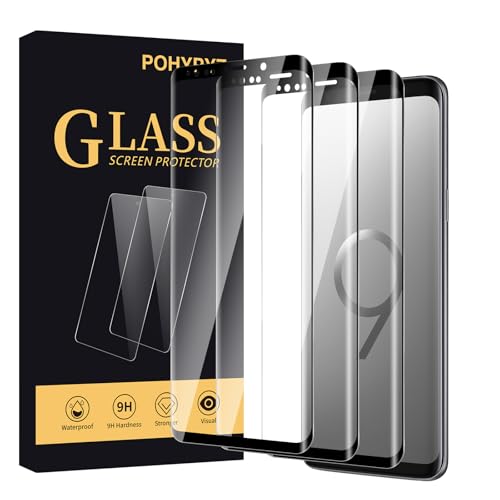 POHYPYZ 3 Pack Screen Protector for Samsung Galaxy S9 Ultra-Clear 9H Hardness Bubble-Free Installation Case-Friendly Supports Fingerprint Sensor