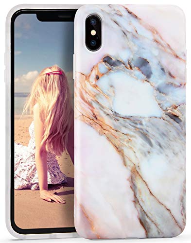 Imikoko iPhone Xs Max Case, iPhone Xs Max Marble Case, Matte Finish Slim Soft Flexible TPU Marble Pattern Cover for Apple iPhone Xs Max 6.5