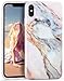 Imikoko iPhone Xs Max Case, iPhone Xs Max Marble Case, Slim Soft Flexible TPU Marble Pattern Cover for Apple iPhone Xs Max 6.5" (Pink 2)