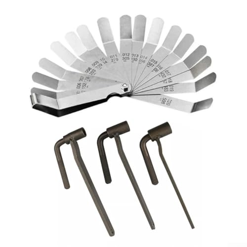 Set di chiavi per la regolazione della valvola del motore del motore del motociclo in acciaio inossidabile con spessimetro per accordatura di precisione (A)