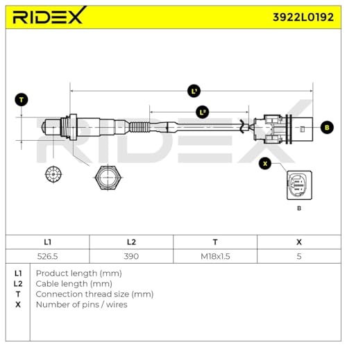 Sonde lambda RIDEX 3922L0192 pour corriger la consommation Golf VII
