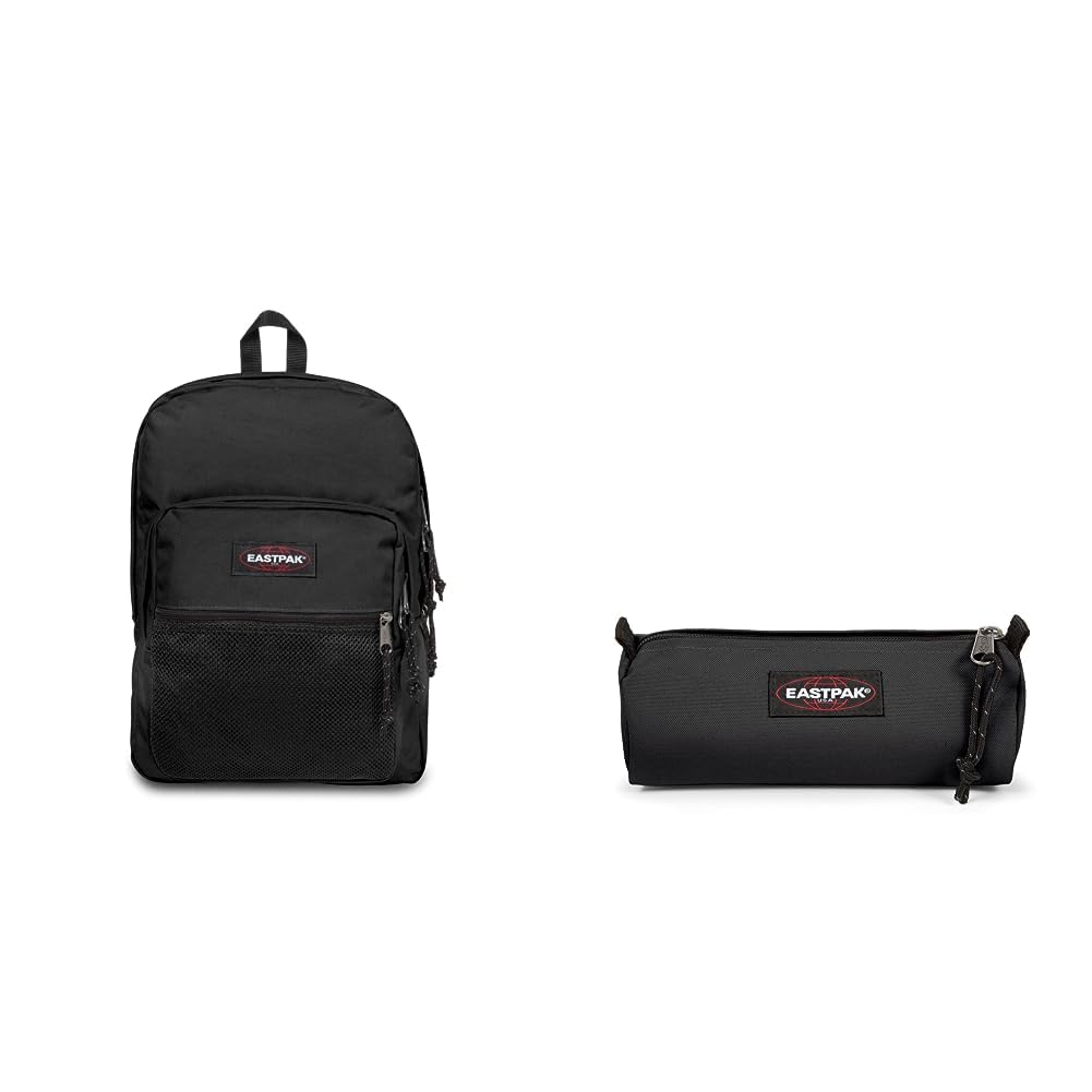 EASTPAK Pinnacle Sac à Dos, 42 cm, 38 L, Noir (Black) & Benchmark Single Trousse, 21 cm, Noir (Black)