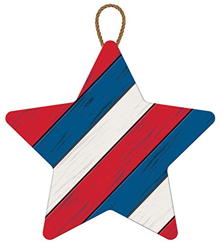 Amscan Red, Blue And White Striped Hanging Star Decor - 1 Pc #TOP6