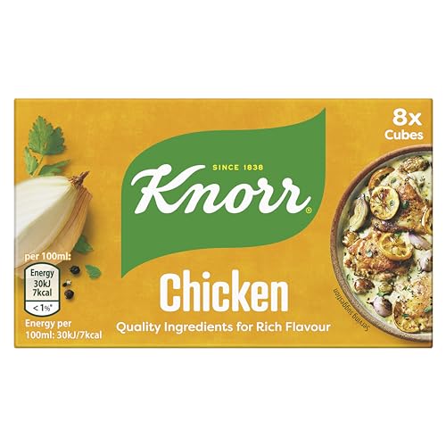 Knorr Chicken Stock Cubes gluten-free to add a rich chicken flavour to your dishes 8x 10 g