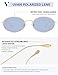 VANLINKER Retro Oval Polarized Sunglasses for Women Men Vintage 90s Metal Gold Frame Shades VL9872,Blue