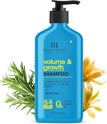 Image of Botanic Hearth Rosemary Shampoo Infused With Cica, Ylang Ylang Oil & Biotin Oil - Clarifying Shampoo For Hair Volume, Growth & Strength | Paraben & Sulfate Free | For All Hair Types, 16 Fl Oz