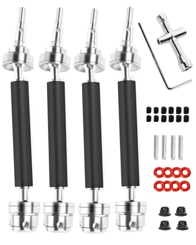RCMYou Drive Shaft CVD Upgrades Part Axles for 1/10 Big Rock V3 3S BLX 4x4 4WD,4Pcs Front Rear Driveshafts for New Big Rock V3,RC Car Model #ARA4312V3,Black (More Power)