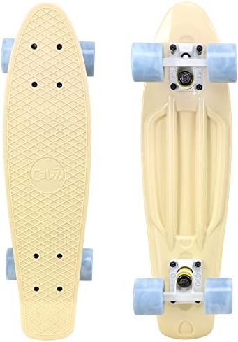Cal 7 22.5-Inch Mini Cruiser Skateboard Swirl Wheels (Snowdrop)