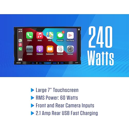 image for JENSEN J3CA7W-BUC 7-inch Certified Apple CarPlay Android Auto Wired or