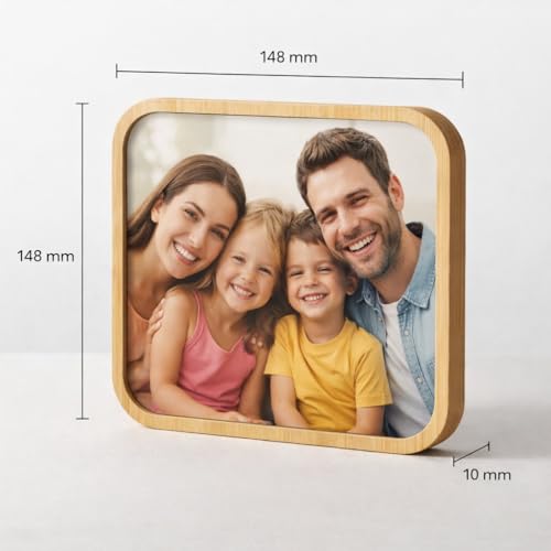 Image of Rangoli Personalized Photo Frame Size- 148mm x 148mm x 10mm | Custom Picture Frame with Your Photo | Premium Tabletop Frame for Home Decor, Gifts for Birthday, Anniversary & Special Occasions.. D-5