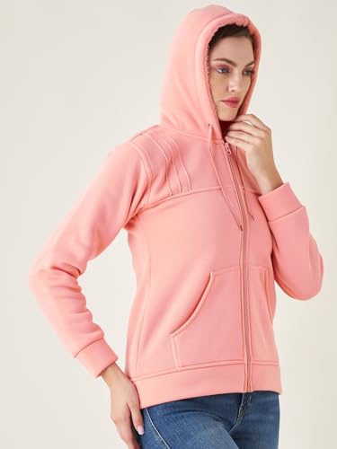 Image of Pivl Women Solid Hooded Jacket for Winter