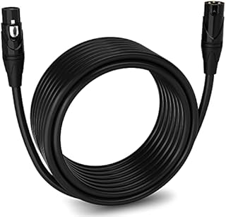 LyxPro 30 Feet XLR Microphone Cable Balanced Male to Female 3 Pin Mic Cord for Powered Speakers Audio Interface Professional Pro Audio Performance and Recording Devices - Black
