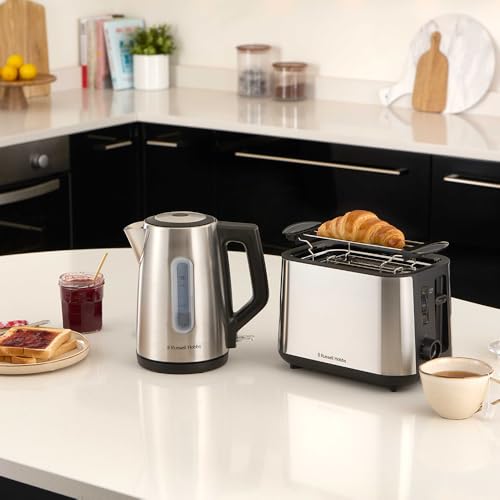 Russell Hobbs Bollitore Elettrico Acciaio Spazzolato (1,7L, Coperchio Con Apertura A Pressione, Beccuccio Perfect Pour, Filtro Lavabile Rimovibile, Illuminazione Blu, 2400W) Heaton 27380-70. - 9