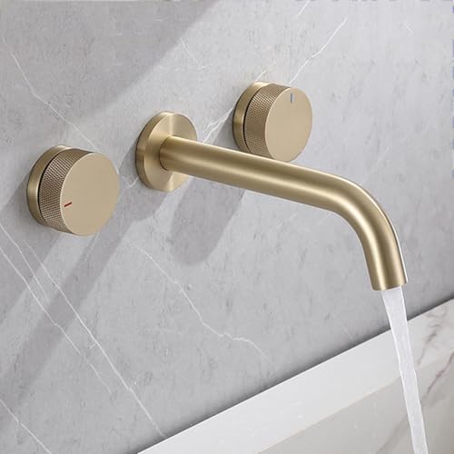 Robinet de lavabo encastré haut de gamme en laiton chromé pour salle de bains