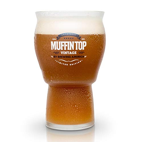 Best Nucleated Beer Glass 10 Brewing America Muffin Top Nucleated Beer Glasses - Pint Glass - Cider, Soda, Craft Beer Gifts (White) (Single)