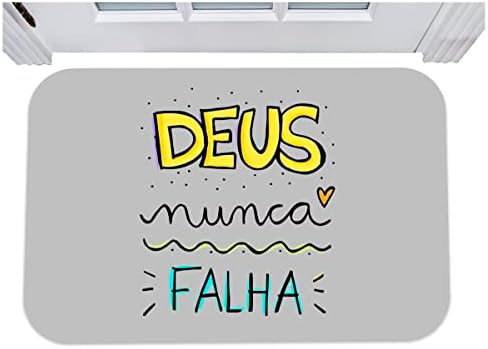 Capacho deus nunca falha religião tapete para porta 40x60