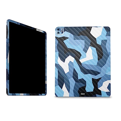 Image of MightySkins Carbon Fiber Skin Compatible with Apple iPad Pro 12.9 inch M2 6th Gen (2022) Full Wrap Kit - Sky Camouflage | Protective Durable Textured Carbon Fiber Finish | Easy to Apply | Made in The USA