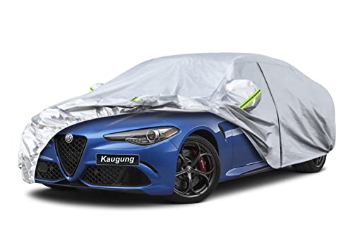 Image of Kaugung 6 Layers Car Cover Custom Fit Alfa Romeo Giulia from 2016 to 2025, Waterproof All Weather Resistant Outdoor Indoor Sun Rain Dust Snow Protection.(USA Warehouse,Within 3-7 Days)