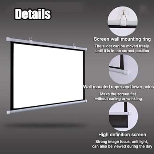 Pantalla manual para proyector 60" 16:9 para cine en casa miniatura 6