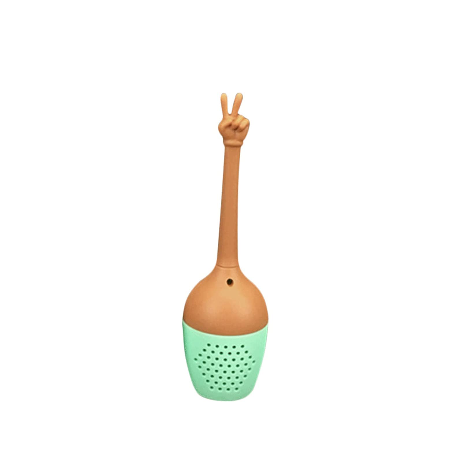Colador de té, colador de té, infusor de té divertido con gestos de mano, colador de té de silicona de grado FDA, soporte de especias de hierbas para hojas sueltas, accesorios de cocina (E)