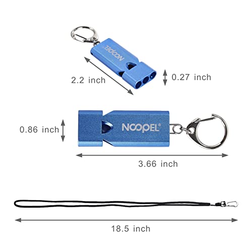 Noopel Whistle Emergency Three Tubes Survival Whistles 2 Pack with Lanyard for Hiking Camping Kayak Sports Outdoor Safety Kids Lifeguard Rescue Signaling (Blue) - Thumbnail 3