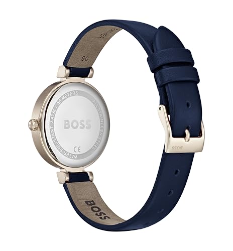 BOSS Analogue Quartz Watch for Women CELEBRATION Collection with Blue Leather Strap - 1502477