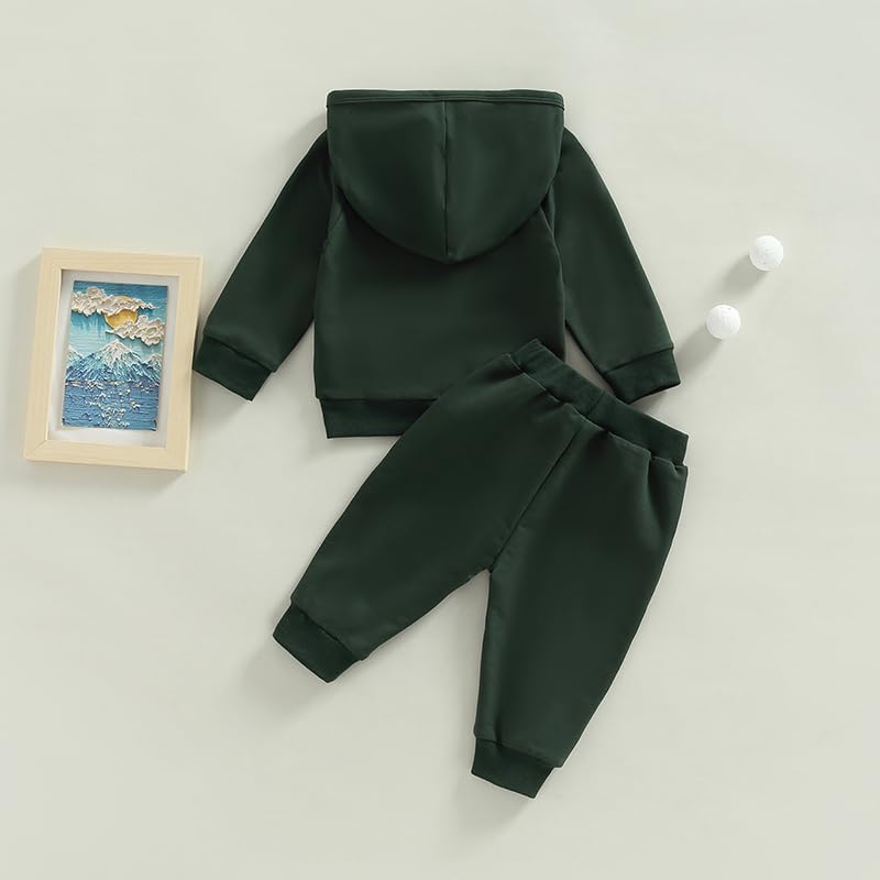 Baby Boy Sweatsuit Outfits Solid Color Hoodie Sweatshirt Sweatpants Toddler Infant Spring Fall Clothes Set - Image 3