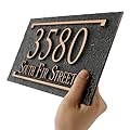 Personalized Address Plaque Sign Cast Metal - Custom House Number Plaque Sign,House Address Numbers for House Address Outside,Store,Yard,Garage,Apartment,Thick Rust-Free,Fade Resistant 911 Visibility
