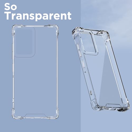 Image of Amazon Basics Back Cover for Motorola Moto Edge 50 Fusion 5G / Motorola Moto G96 5G PC + TPU Clear Transparent Raised Edges Shockproof Protective Phone Bumper Case(Transparent)