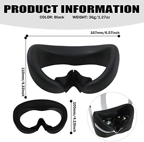 Front Protective Cover+Silicone Face Cover for Pico 4 Headset,Waterproof Anti Scratch Anti Dust Cover,Accessories for Pico 4,Protective Case for Pico 4 (Black)