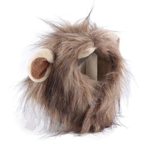 Peruca de Crina de Leão para Animais de Estimação, Ajustável, Lavável, Cabelo de Leão Extravagante,