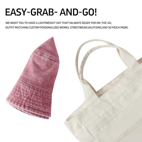 QFE Chapéu bucket para uso diário – Algodão unissex leve e moderno, Vermelho (berry Red), Tamanho Ún