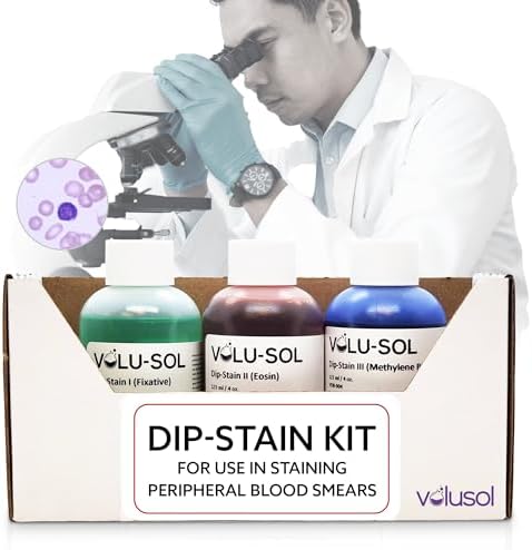 Volu-Sol Dip-Stain Microscope Stain Kit for Blood Smears & Cytology