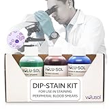 Volu-Sol Dip-Stain Kit - Quick Staining for Blood Smears, Marrows - Ideal for Microscope, Veterinary, Cytology - Versatile Kit for Rapid Differential Staining (125 mL / 4 oz.)
