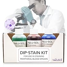 Volu-Sol Dip-Stain Kit 3-Step Quick Dip Staining for Blood Smears & Cytology Includes Fixative, Eosin, Methylene Blue 125 mL / 4 oz Each