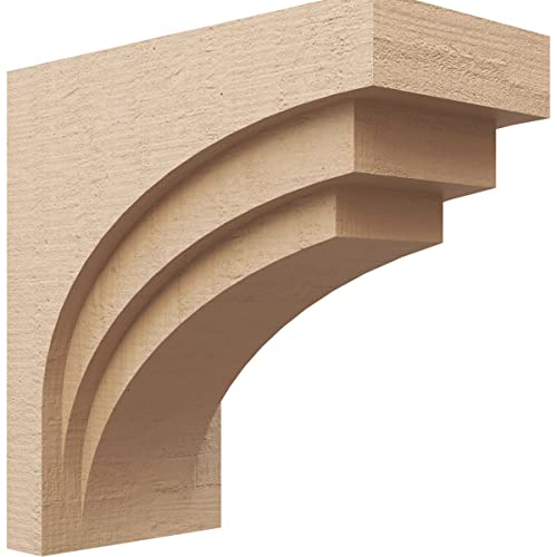 Ekena Millwork 10"W x 20"D x 20"H Classic Rockford Rough Cedar Woodgrain TimberThane Corbel, Primed Tan