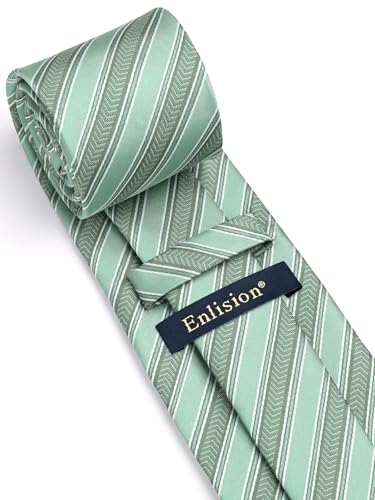 Image of Enlision Ties for Men Solid Color 3.35 inch Formal Business Necktie Classic Satin Mens Wedding Party Ties