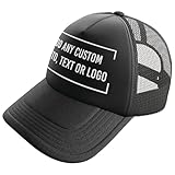 Custom Foam Trucker Cap, Personalized Hat with Your Image Logo or Text Customized Caps Printed 13 Color Options (Black)