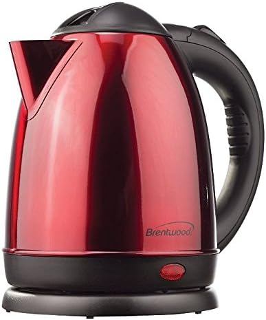 1.5 Ltr Electric Tea Kettle, Cordless Stainless Steel, Red