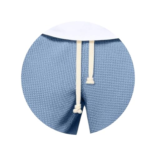 Waffle Pants for Men Casual Vintage Solid Color Pant Drawstring Baggy Lightweight Textured Trousers Fashion Pants Men2