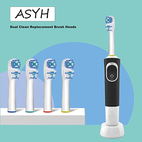 Dual Clean Replacement Brush Heads Compatible With Oral B Electric Toothbrushes, Fits 100 500 1000 2000 3000 5000 6000 7000 And More Models, 8 Pack #TOP6