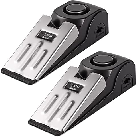 Door Stop Alarm - 2 Pack 2 in 1 Portable Door Stopper Floor Wedge Security Alarm Loud 120db Entrance Alert Door Stop Alarm for Travel Home Apartment House Cover