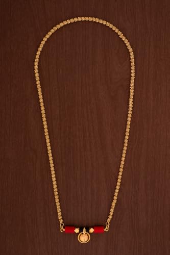 Image of Radha's Creations Women's 1 Gram Gold Plated Copper Mangalsutra with Chain 24 inch and Vati Tanmaniya