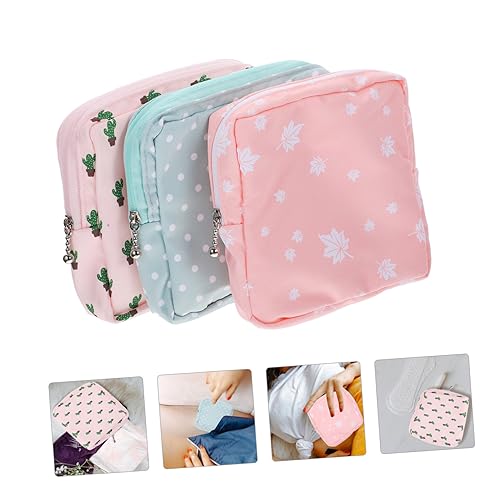 SOLUSTRE 3 Peças Bolsa De Período De Decoração Bolsa De Almofada Menstrual Bolsa Sanitária Multifunc