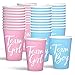 BRT Bearingshui Gender Reveal Party Paper Cups 50Pack,Team Boy Team Girl Gender Reveal Cups, Gender Reveal Baby Shower Party Decorations Supplies