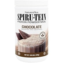NaturesPlus SPIRU-TEIN, Chocolate - 1.05 lb - Plant-Based Protein Shake - Non-GMO, Vegetarian, Gluten Free - 17 Total Servings